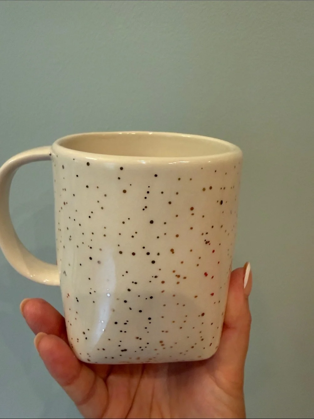 Anthropologie Mug Gold Glitter Speckled Monogrammed E Coffee Tea Cocoa Cup